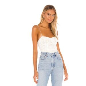 Superdown Stasia Lace Bodysuit Underwire Sweetheart Zip Side Small NWT